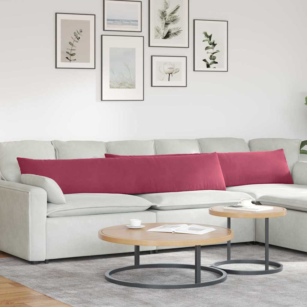 Vidaxl sofa kussens 2 stuks wijnrood 200 x 40 cm cordstof