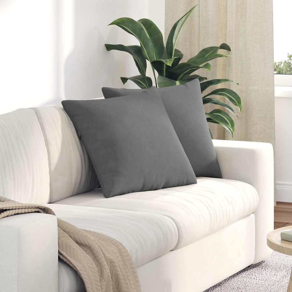 Vidaxl sofa kussens 2 stuks donkergrijs 50 x 50 cm stof