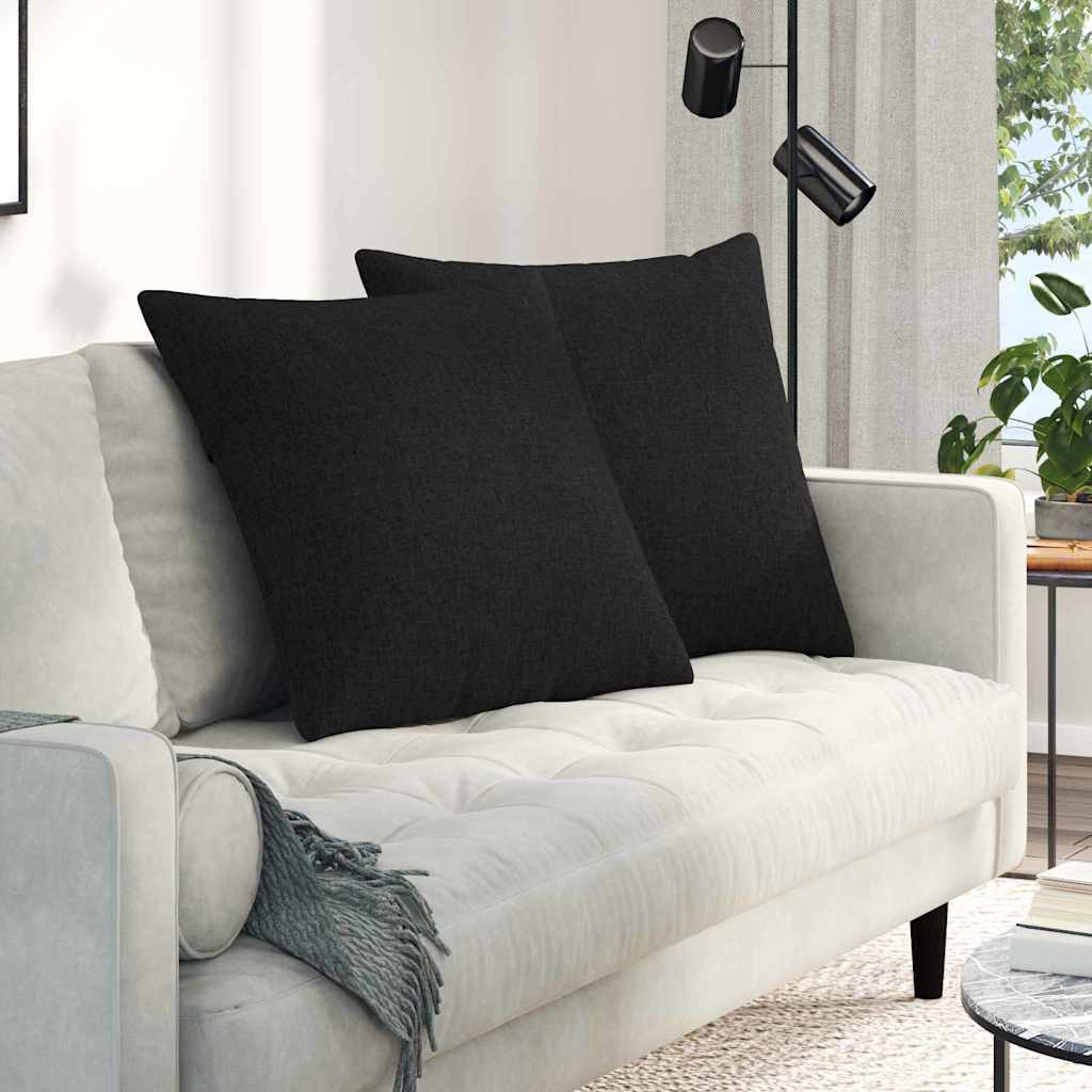 Vidaxl sofa kussens 2 pcs zwart 80 x 80 cm stof