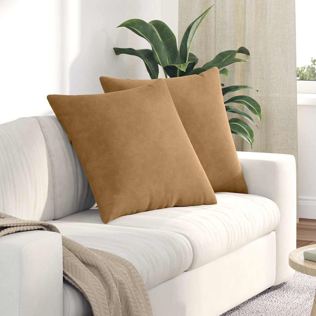 Vidaxl sofa kussens 2 stuks bruin 80 x 80 cm cordstof