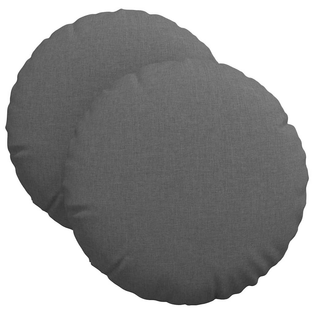 Vidaxl zitkussens 2 pcs donkergrijs ø40 x 13 cm stof