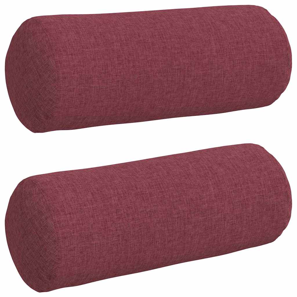 Vidaxl bolster kussens 2 stuks wijnrood ø 15 x 40 cm stof