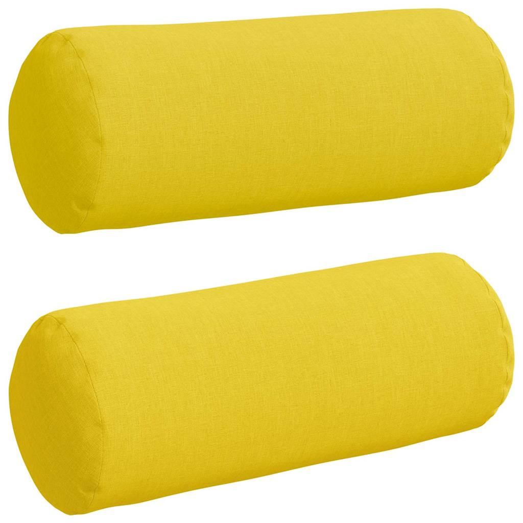 Vidaxl bolster kussens 2 stuks lichtgeel ø 15 x 40 cm stof