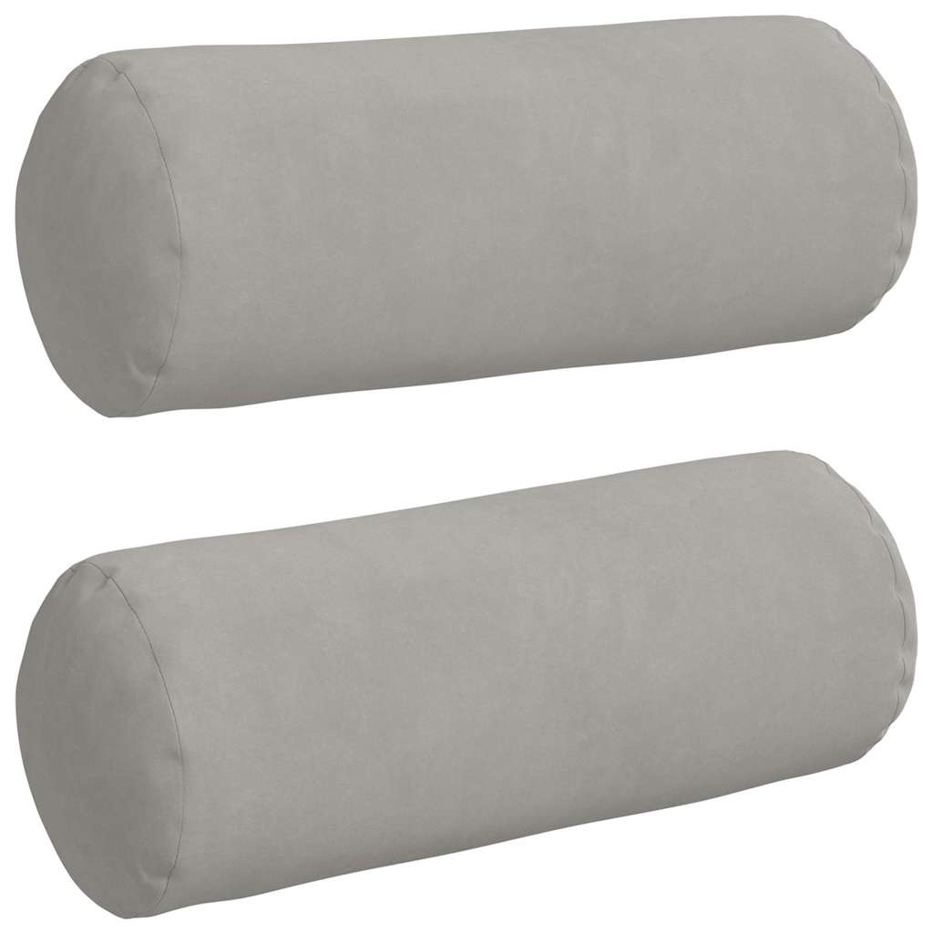 Vidaxl bolster kussens 2 stuks lichtgrijs ø 15 x 40 cm microvezel stof
