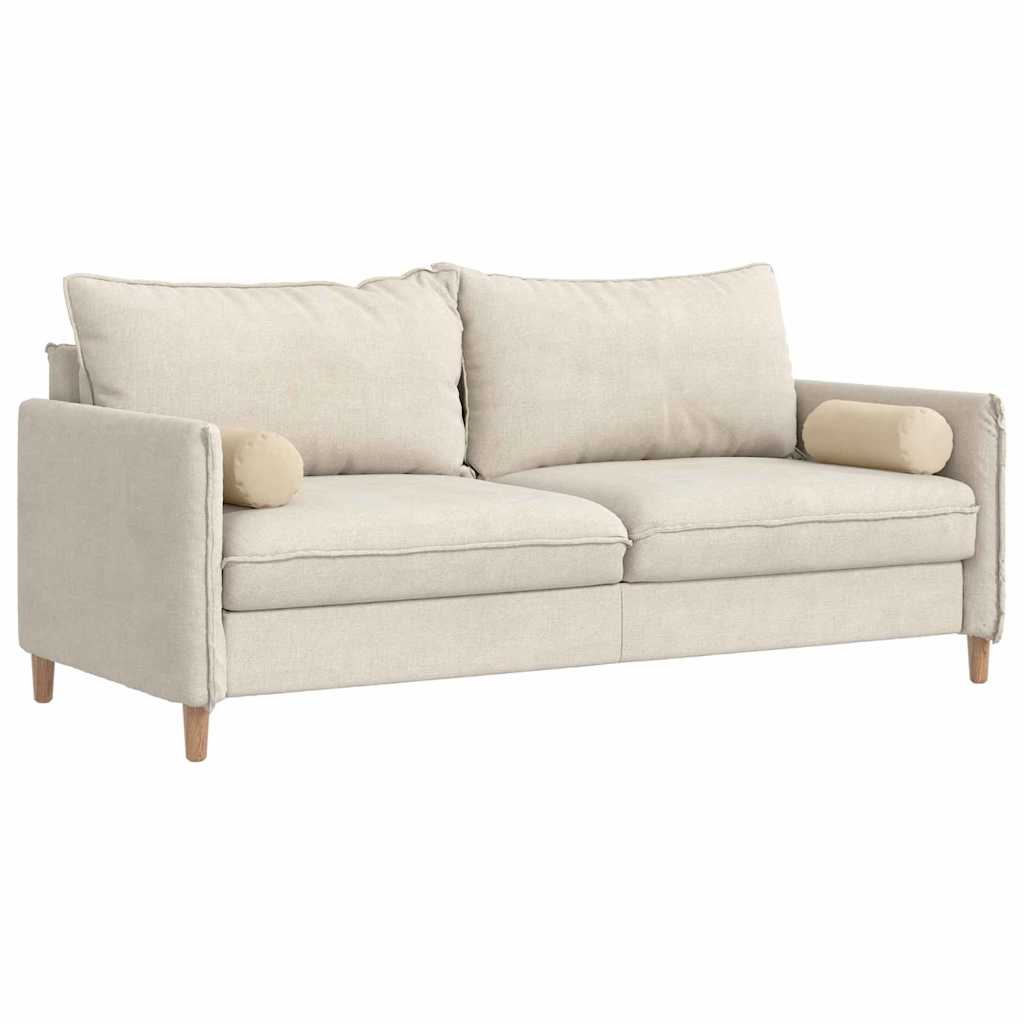 Vidaxl bolster kussens 2 stuks crème ø 15 x 40 cm microvezel stof
