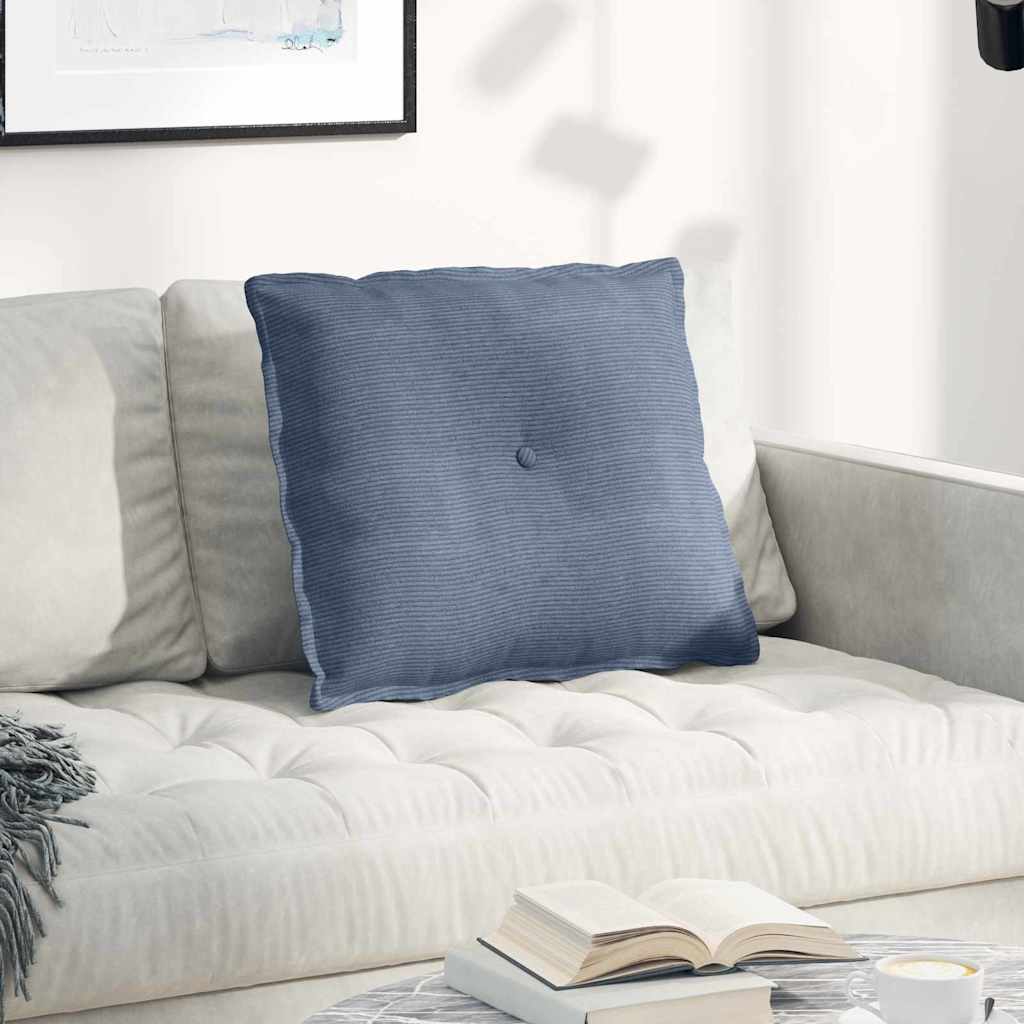 Vidaxl rugkussen blauw 60 x 50 cm cordstof