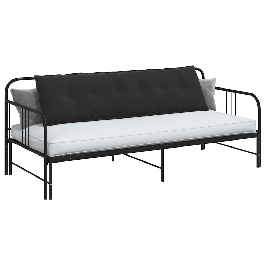 Vidaxl rugkussen zwart 180 x 50 cm cordstof