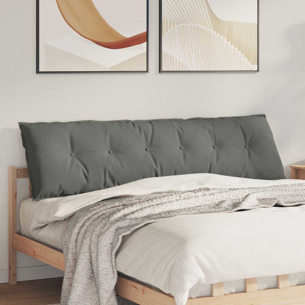 Vidaxl rugkussen donkergrijs 180 x 50 cm microvezel stof