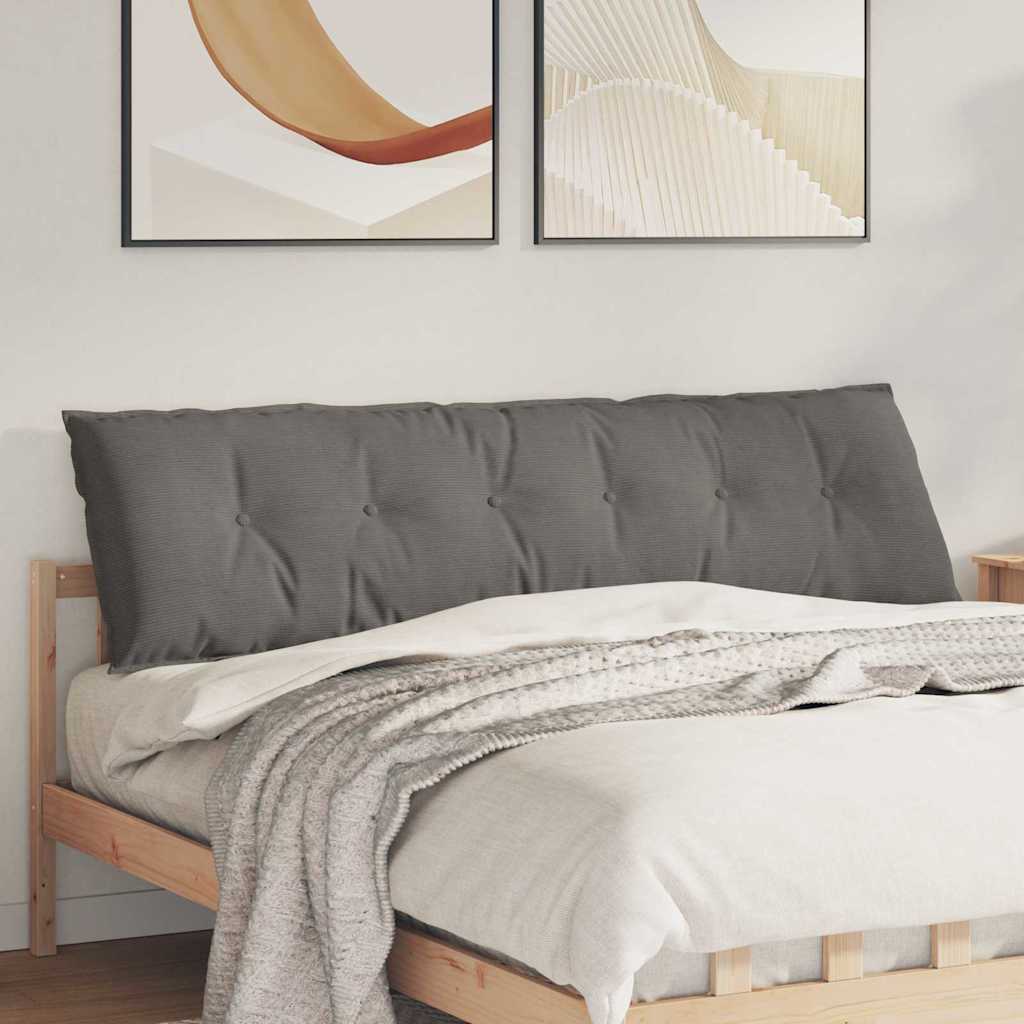 Vidaxl rugkussen lichtgrijs 180 x 50 cm cordstof