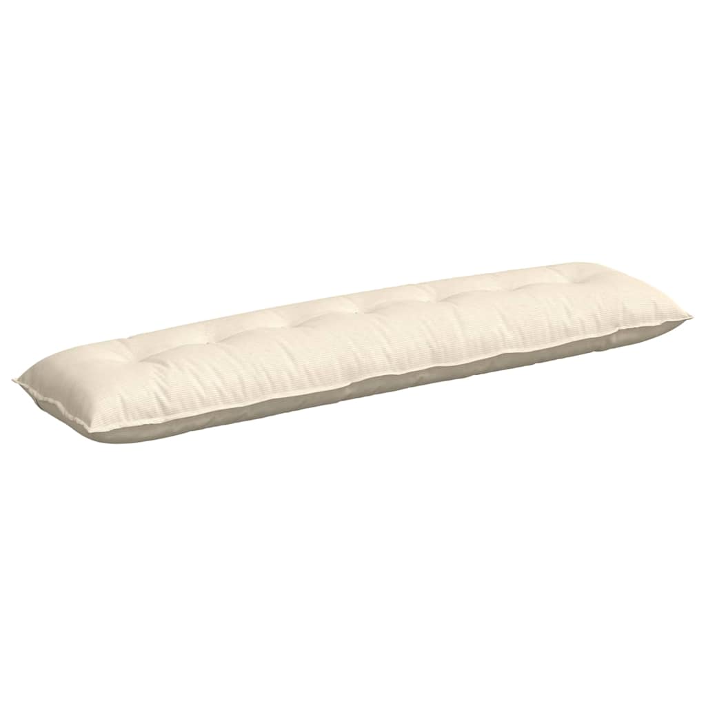 Vidaxl rugkussen crème 200 x 50 cm cordstof