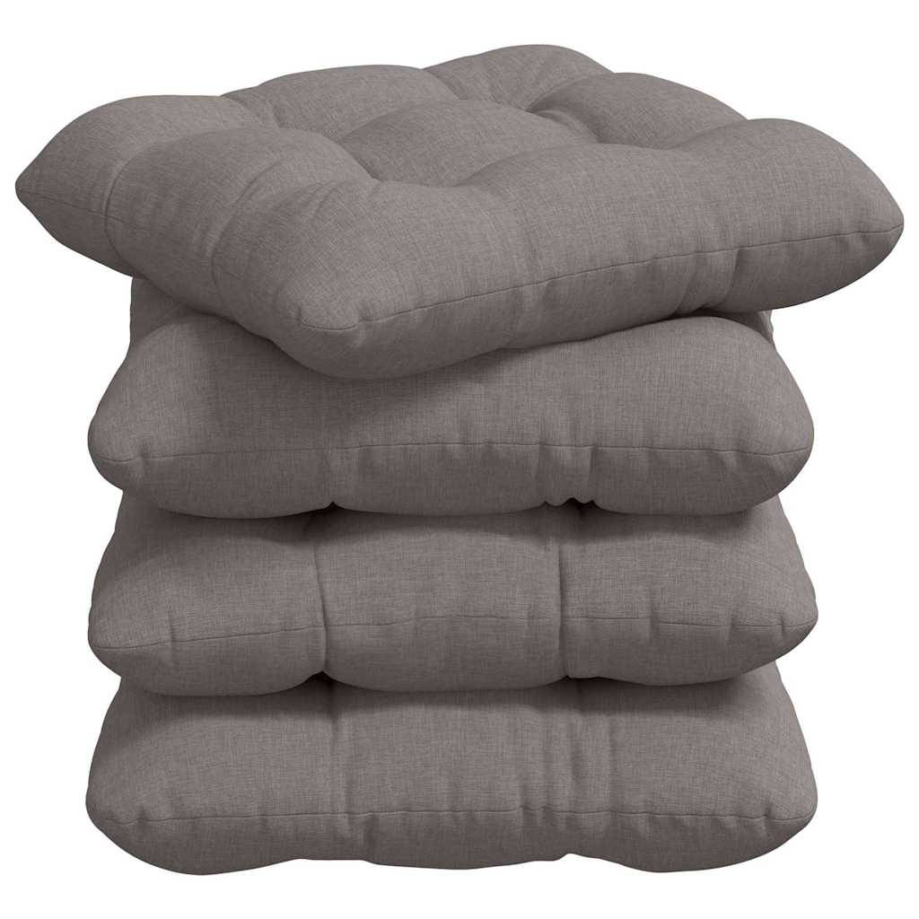 Vidaxl zitkussens 4 pcs taupe 40 x 40 x 12 cm stof