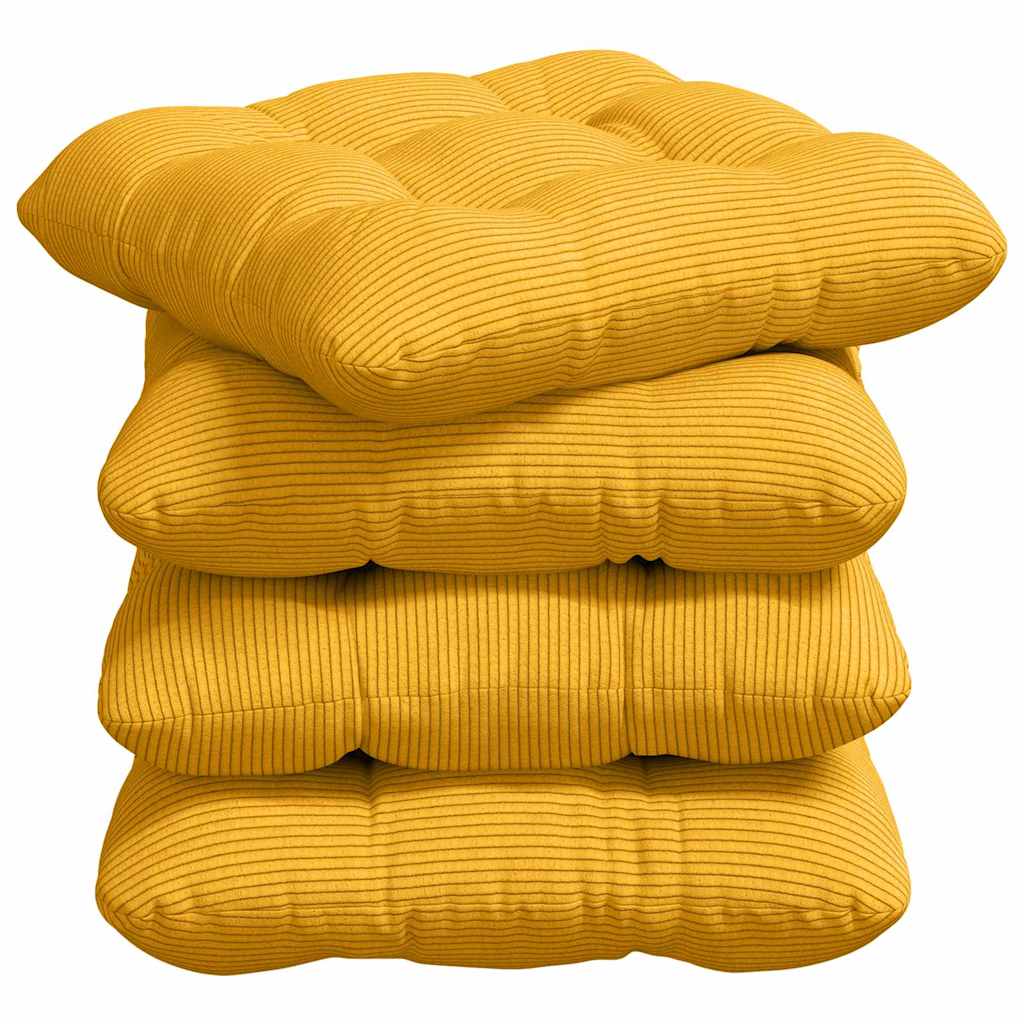 Vidaxl zitkussens 4 pcs lichtgeel 40 x 40 cm katoen stof