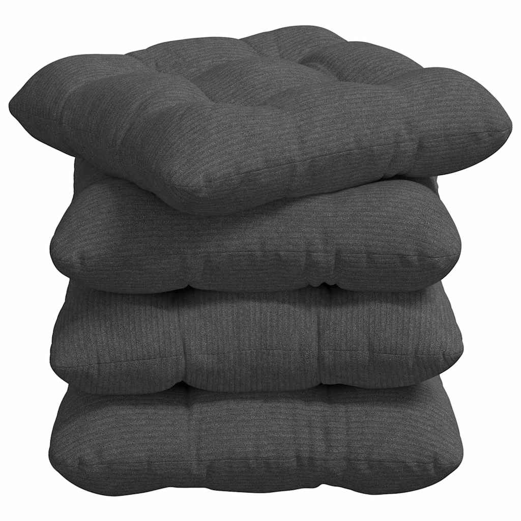 Vidaxl zitkussens 4 pcs donkergrijs 45 x 45 cm katoen stof