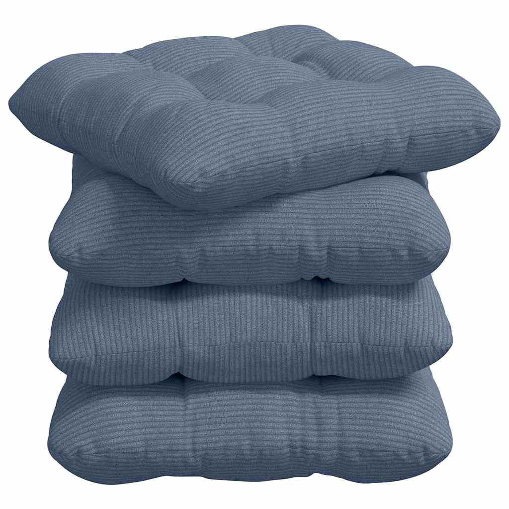 Vidaxl zitkussens 4 pcs blauw 45 x 45 cm katoen stof