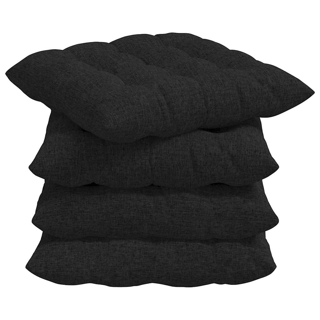 Vidaxl zitkussens 4 pcs zwart 40 x 40 x 6 cm stof