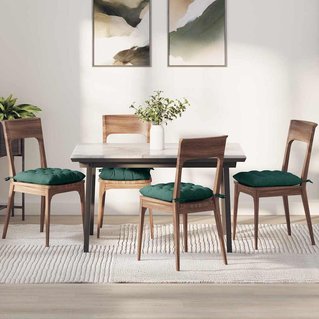 Vidaxl zitkussens 4 pcs donkergroen 40 x 40 x 6 cm stof