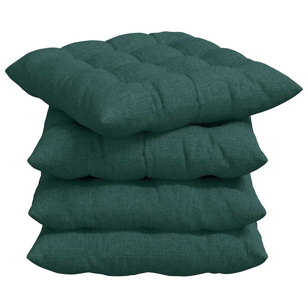 Vidaxl zitkussens 4 pcs donkergroen 40 x 40 x 6 cm stof