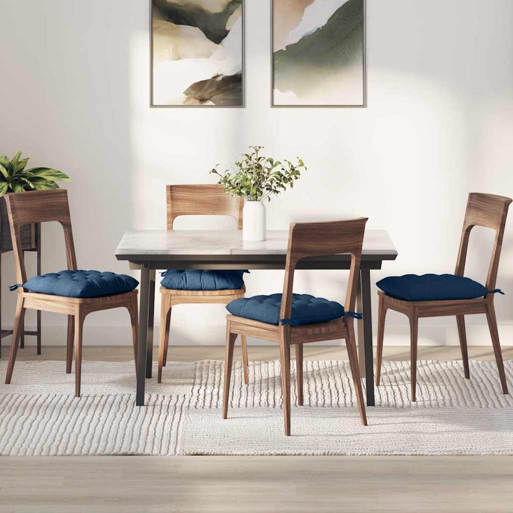 Vidaxl zitkussens 4 pcs blauw 40 x 40 x 6 cm stof