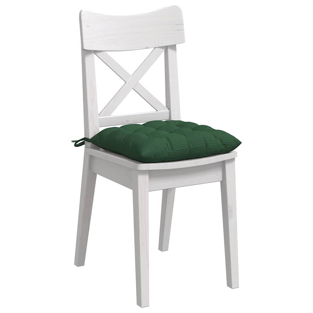 Vidaxl zitkussens 4 pcs donkergroen 40 x 40 x 6 cm katoen stof