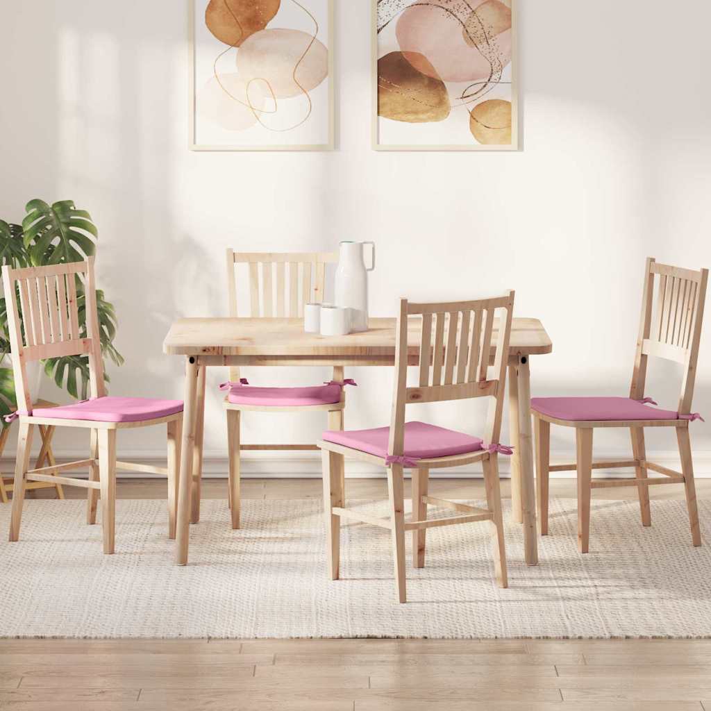 Vidaxl zitkussens 4 stuks roze 40 x 40 x 3 cm stof