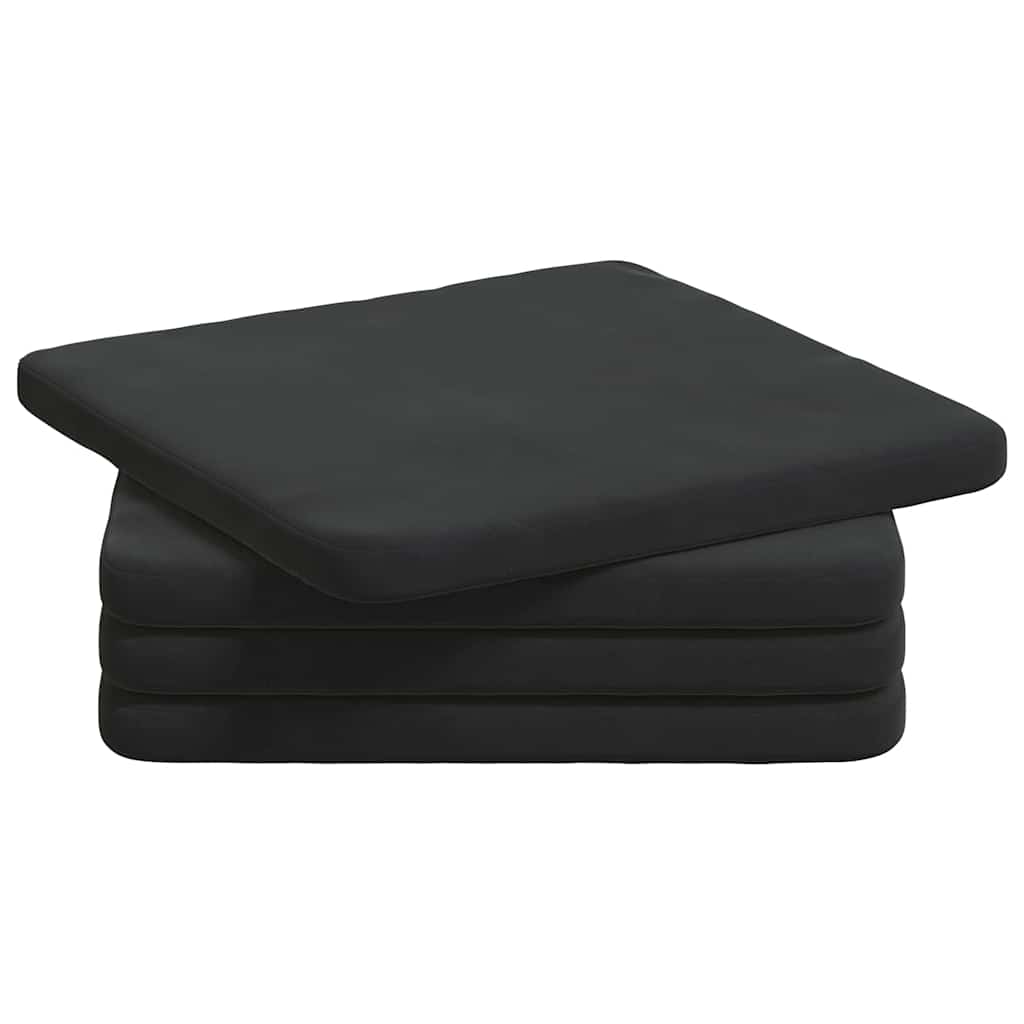Vidaxl zitkussens 4 pcs zwart 40 x 40 x 3 cm fluweel