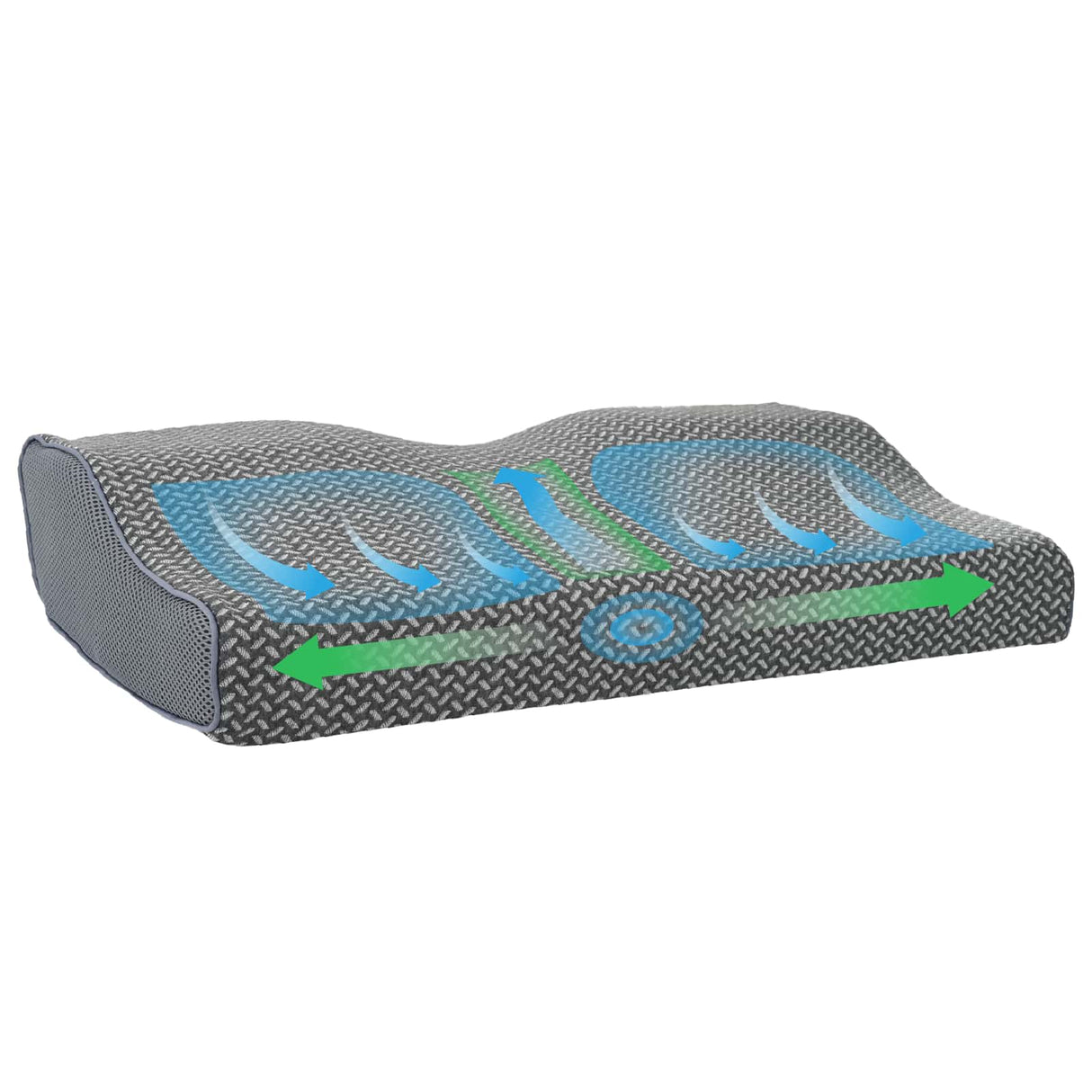 Vidaxl hoofdkussen met kussen grijs 60 x 34 x 11 cm polyester
