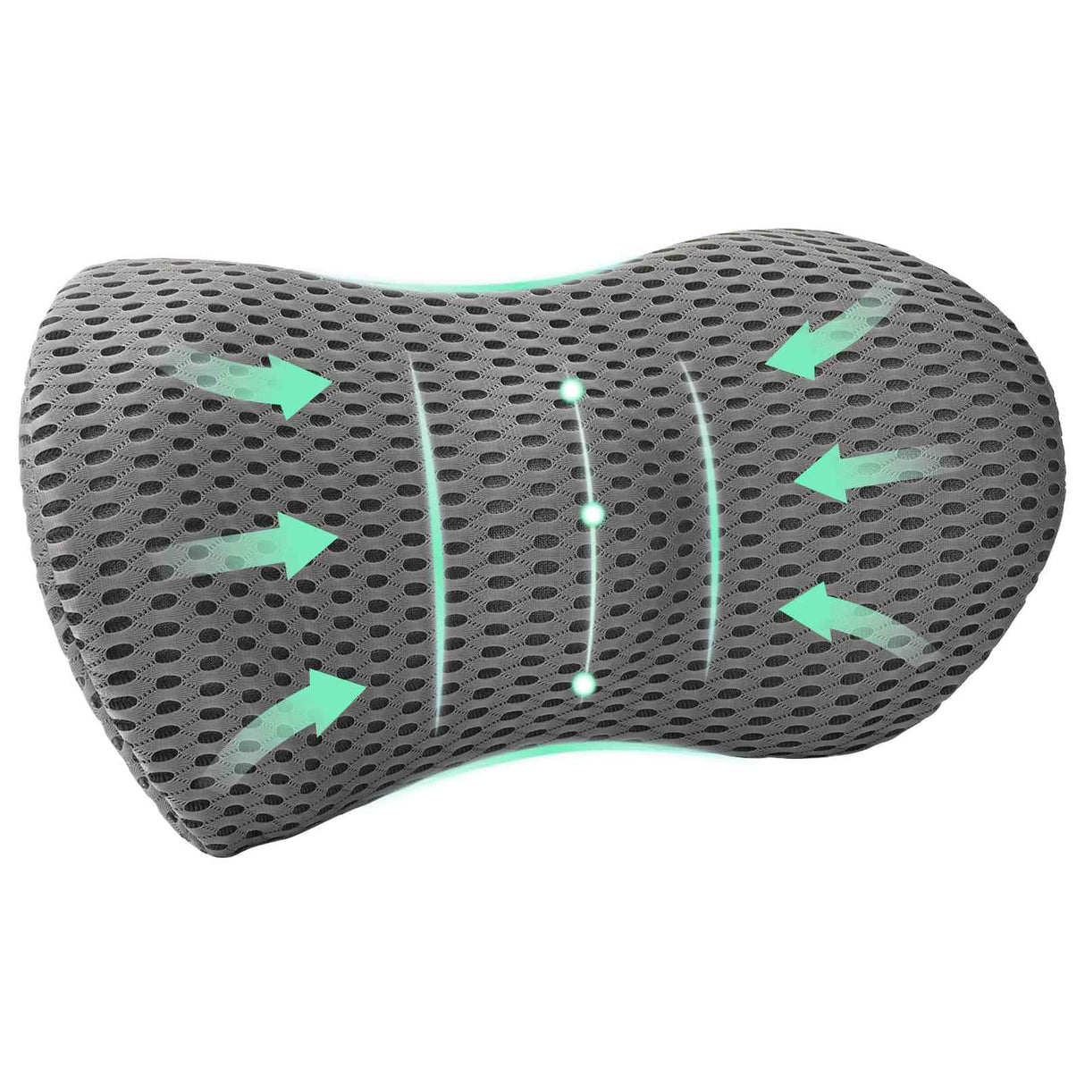 Vidaxl rugkussen met kussen grijs 47,5 x 23 x 12 cm 4d mesh