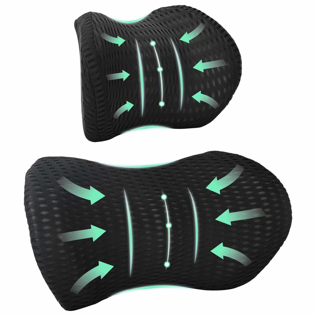 Vidaxl kussenset met kussen verstelbaar 2 pcs zwart 4d mesh