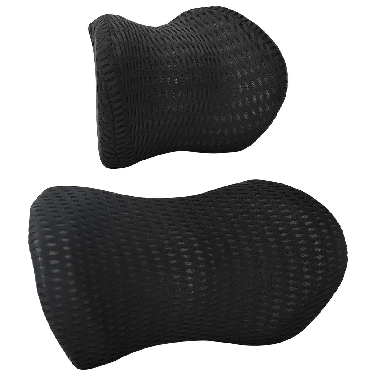 Vidaxl kussenset met kussen verstelbaar 2 pcs zwart 4d mesh