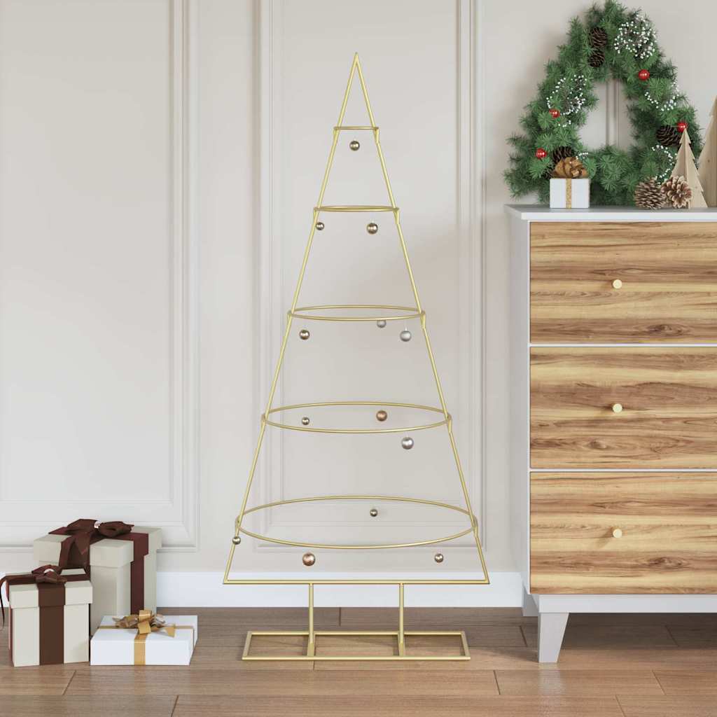 Vidaxl metalen kerstboom goud 124,5 cm poedergecoat staal
