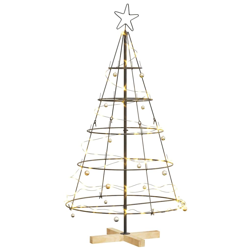 Vidaxl kerst cone boom met standaard zwart 126 cm staal