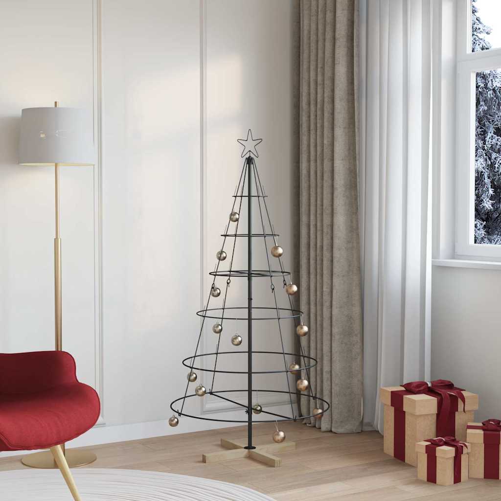 Vidaxl kerst cone boom met standaard zwart 154 cm staal