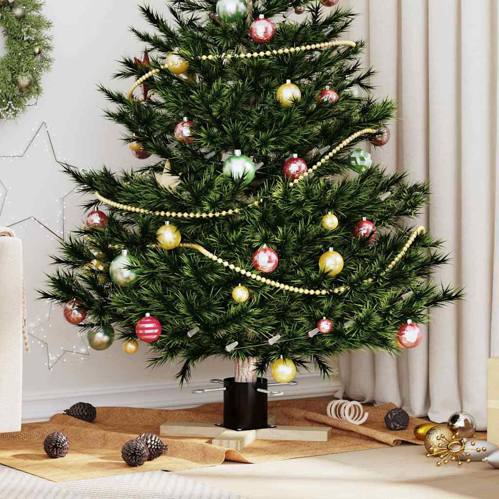 Vidaxl kerstboomstandaard zwart 50 x 50 x 16 cm massief grenenhout