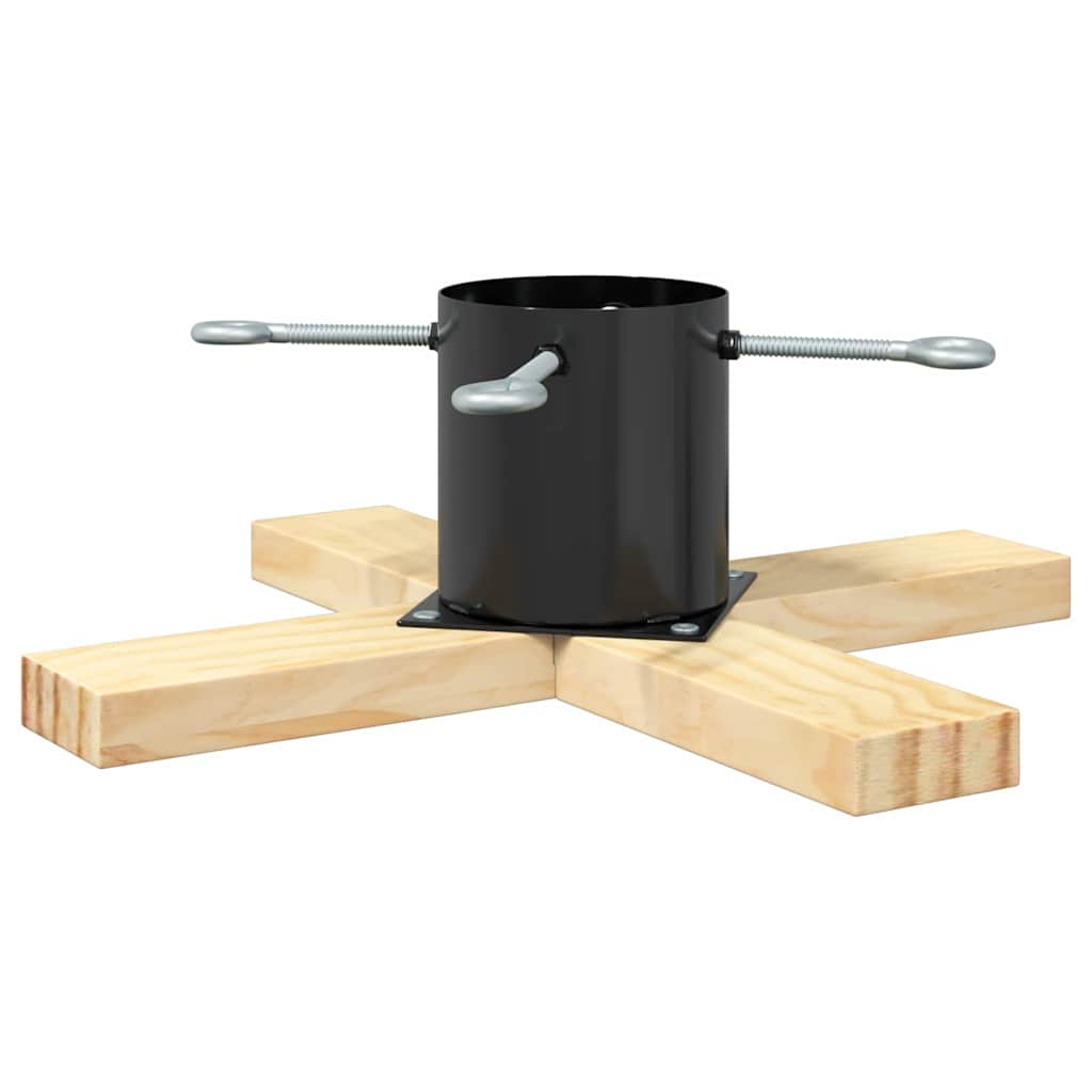 Vidaxl kerstboomstandaard zwart 50 x 50 x 16 cm massief grenenhout
