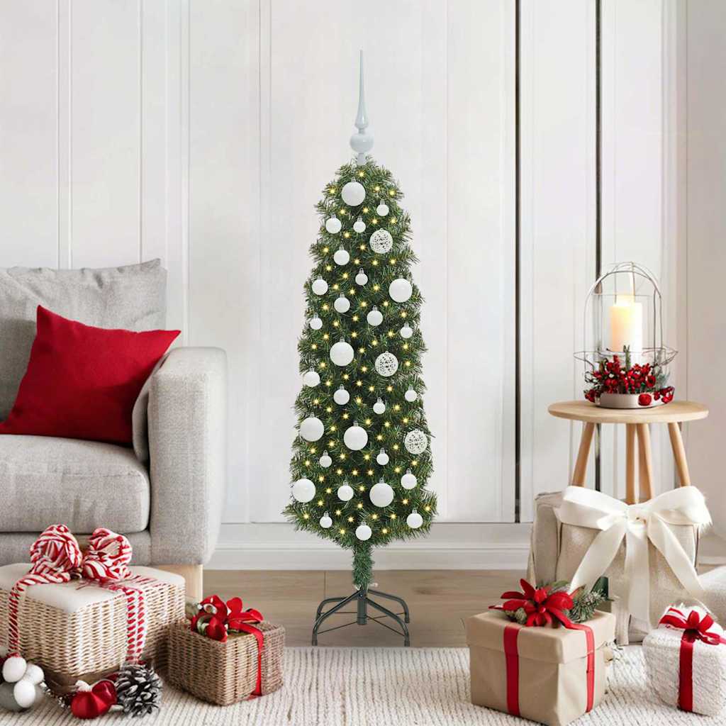 Vidaxl kunstkerstboom groen 120 cm pvc en staal en kunststof