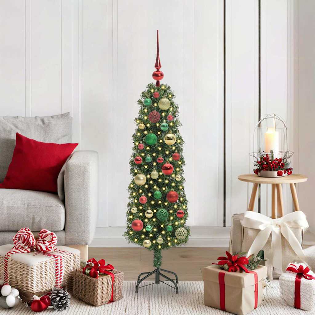 Vidaxl kunstkerstboom groen 120 cm pvc en staal en kunststof