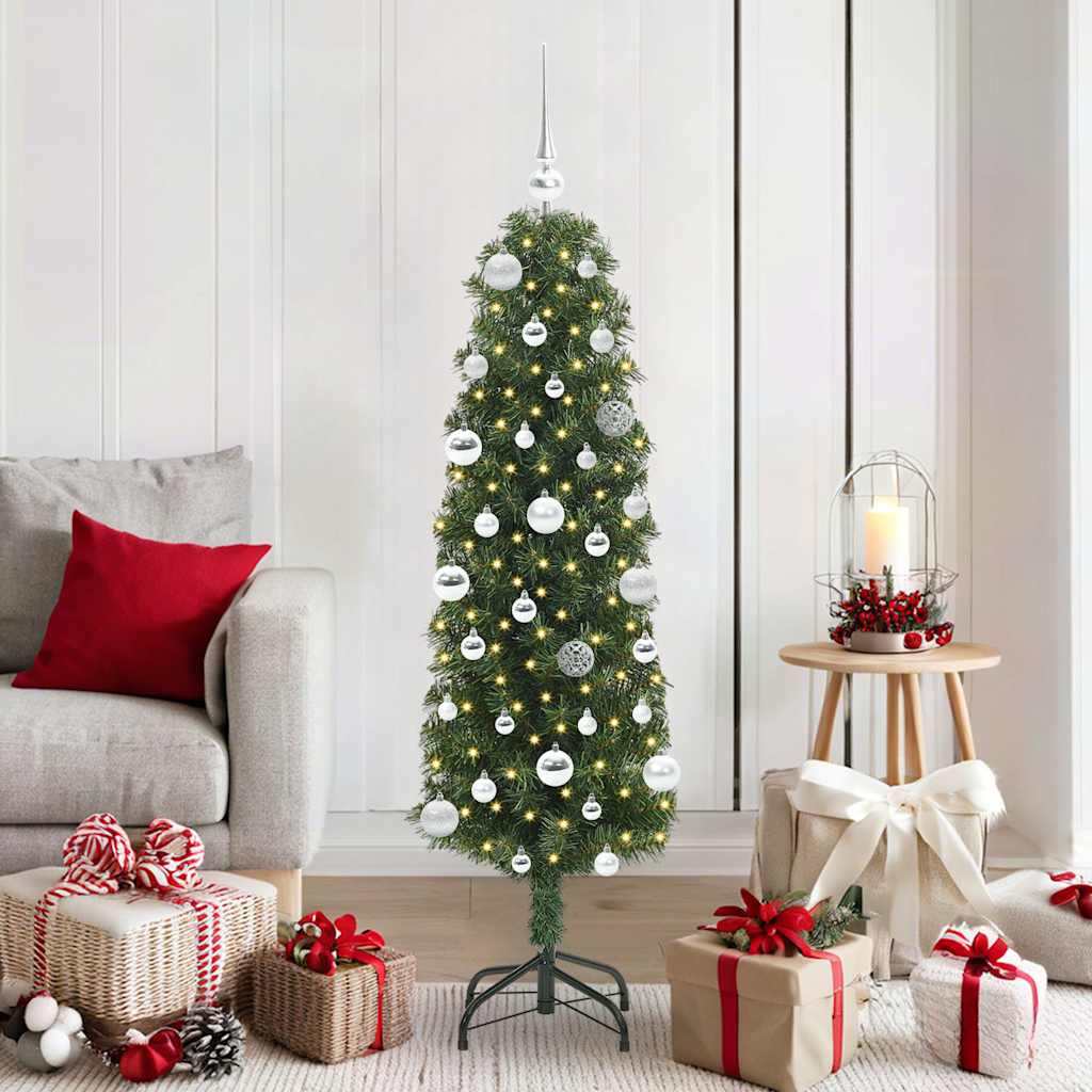 Vidaxl kunstkerstboom groen 150 cm pvc en staal en kunststof