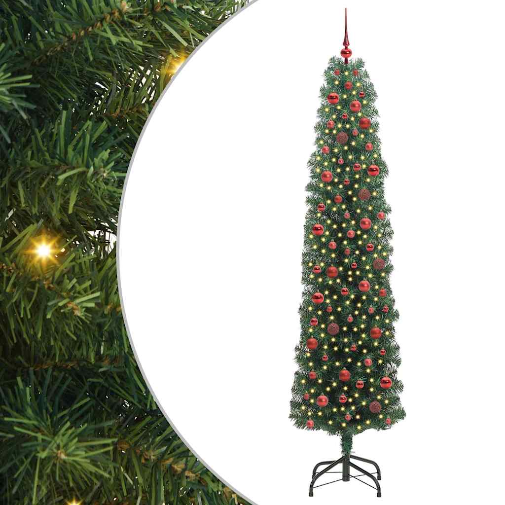 Vidaxl kunstkerstboom groen 240 cm pvc en staal en kunststof
