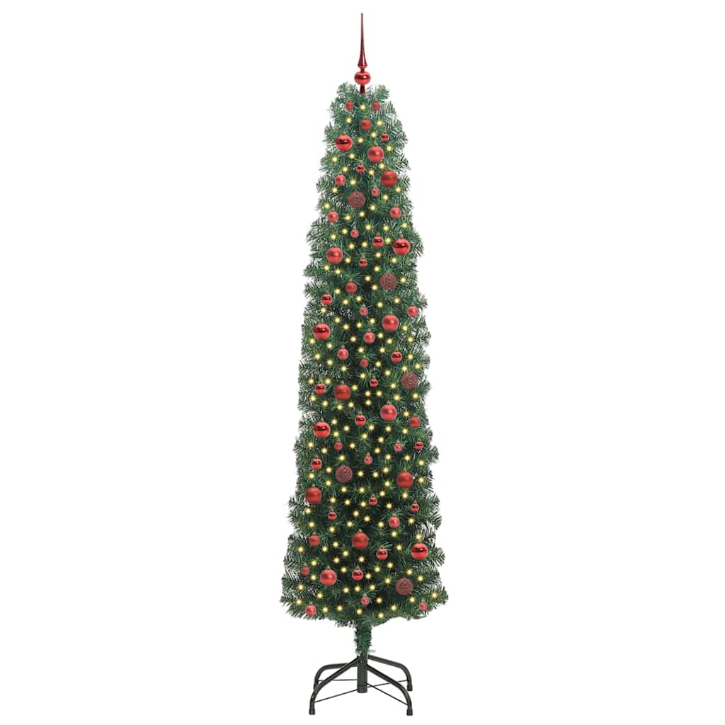 Vidaxl kunstkerstboom groen 240 cm pvc en staal en kunststof