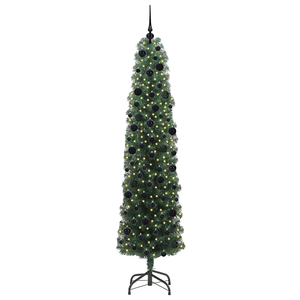 Vidaxl kunstkerstboom groen 240 cm pvc en staal en kunststof
