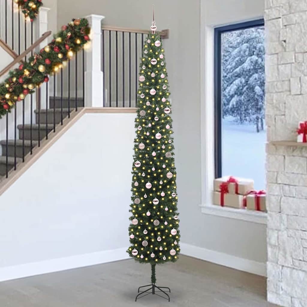 Vidaxl kunstkerstboom groen 270 cm pvc en staal en kunststof