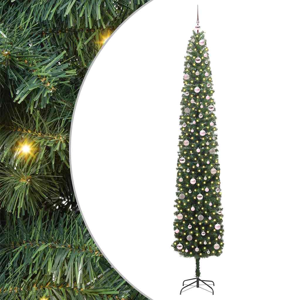 Vidaxl kunstkerstboom groen 270 cm pvc en staal en kunststof