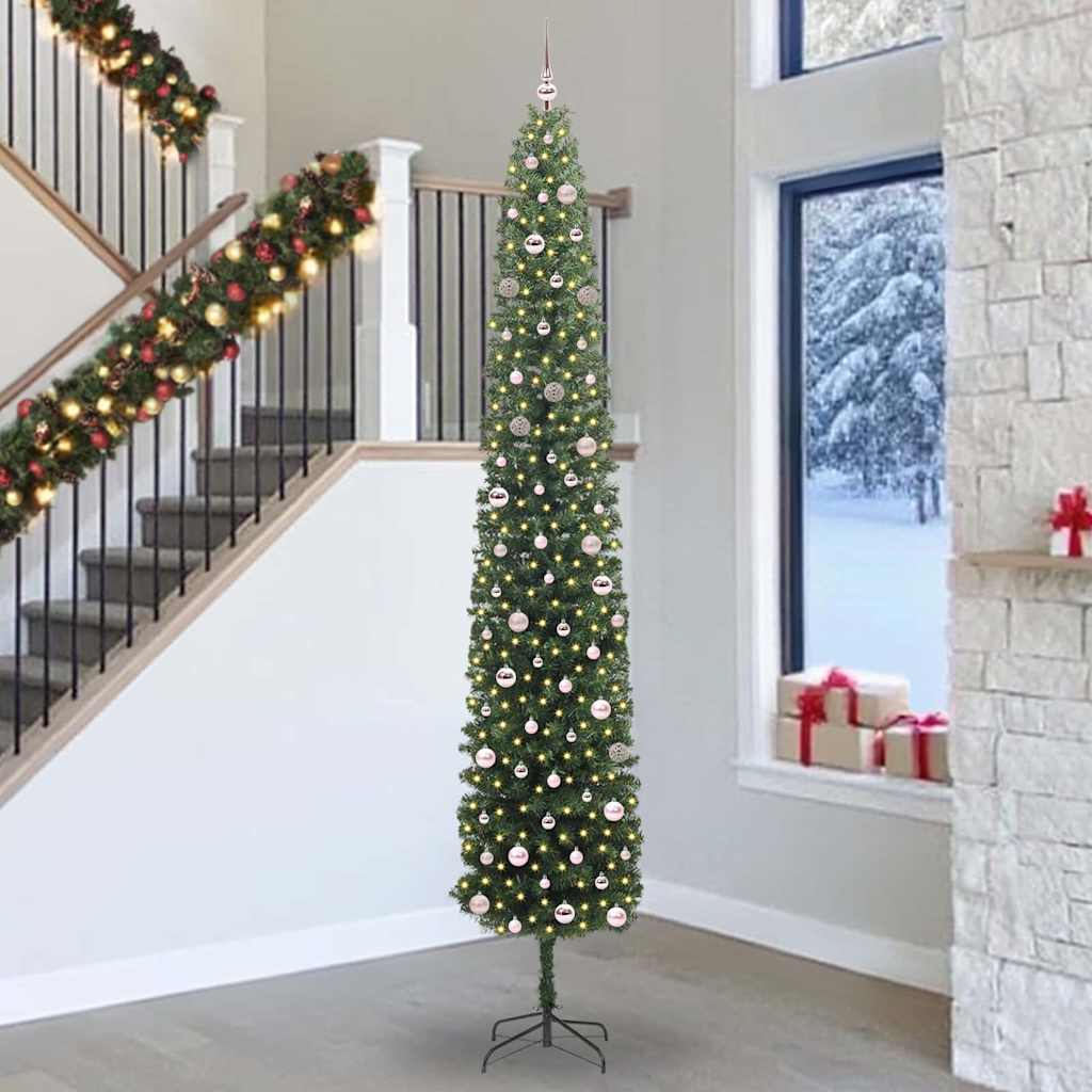 Vidaxl kunstkerstboom groen 300 cm pvc en staal en kunststof
