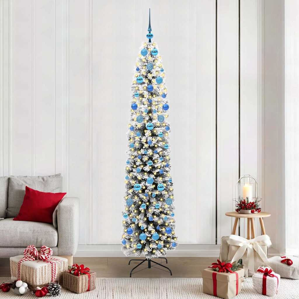 Vidaxl kunstkerstboom groen 210 cm pvc en staal en kunststof
