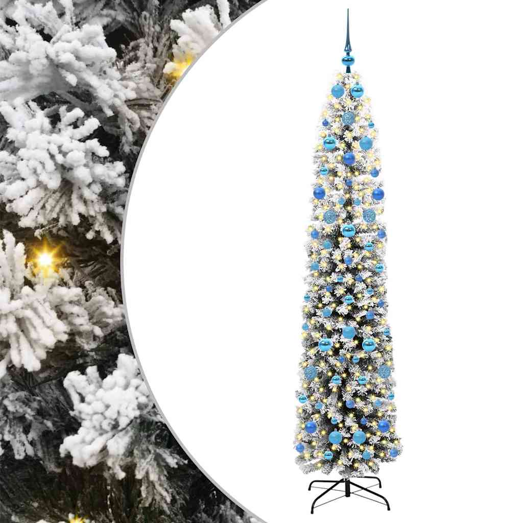Vidaxl kunstkerstboom groen 210 cm pvc en staal en kunststof