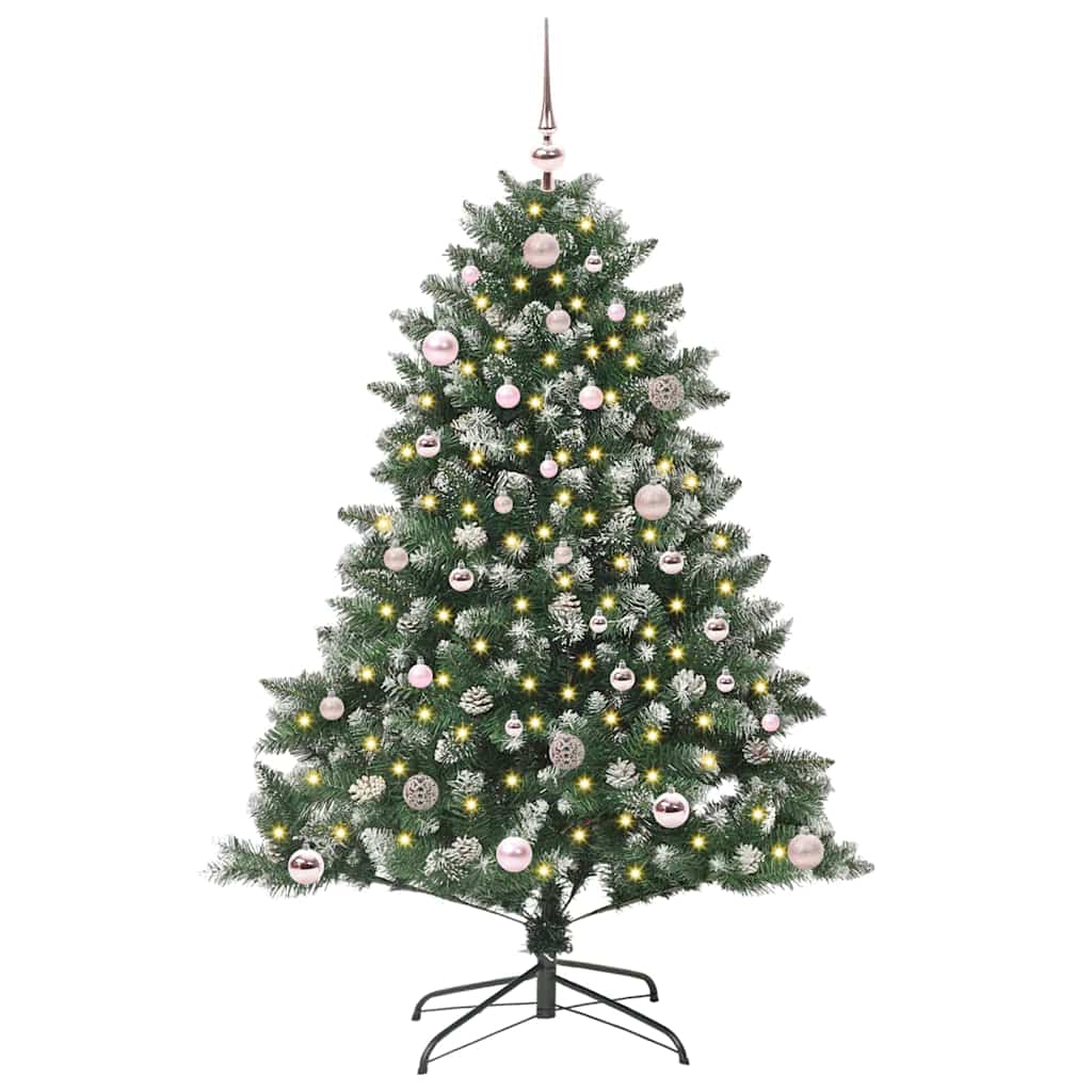 Vidaxl kunstkerstboom met 150 led groen 150 cm pvc en plastic en staal