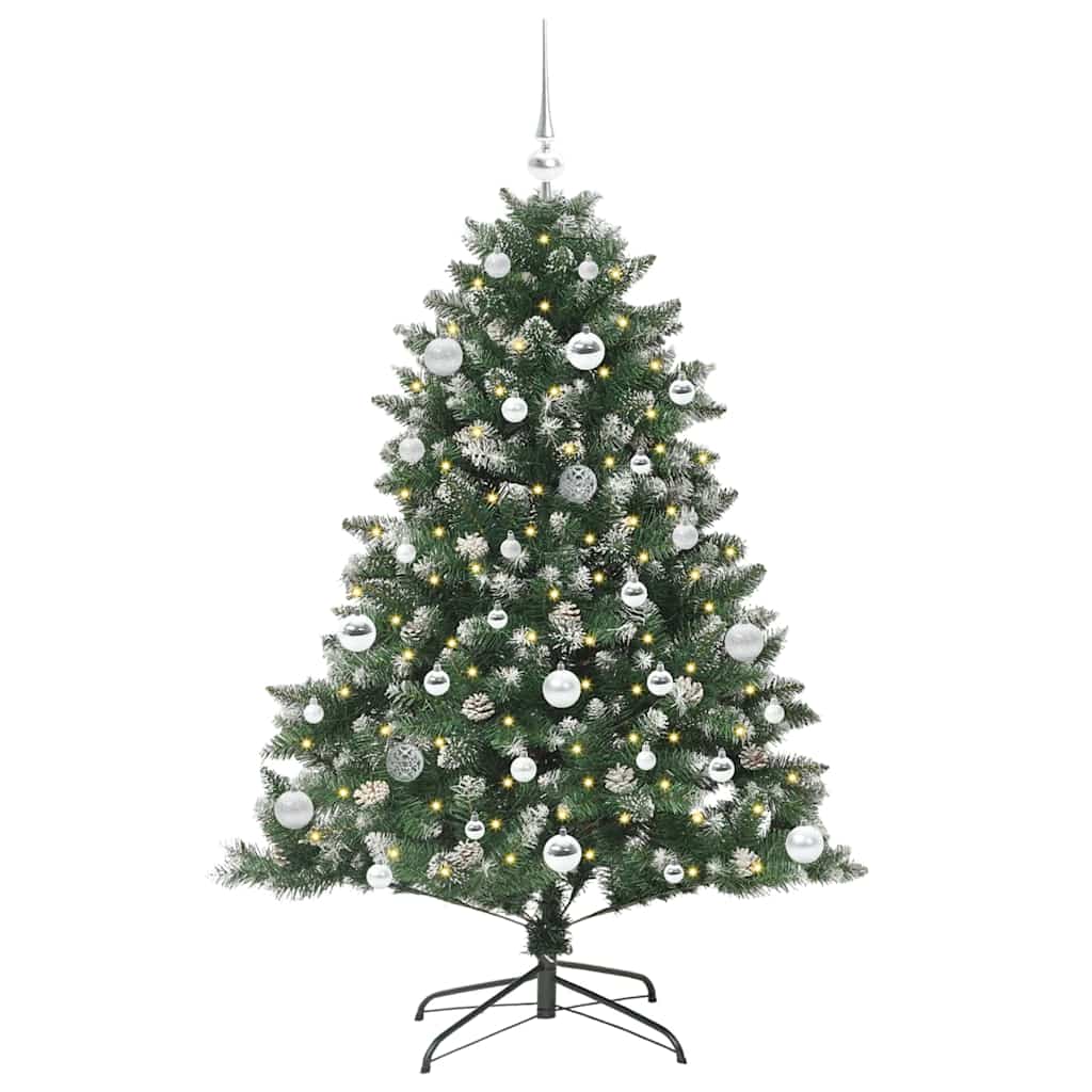 Vidaxl kunstkerstboom met 150 led groen 150 cm pvc en plastic en staal