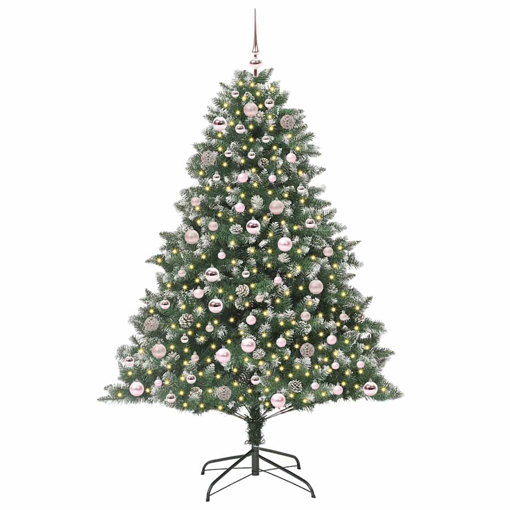Vidaxl kunstkerstboom met 300 led groen 180 cm pvc en plastic en staal