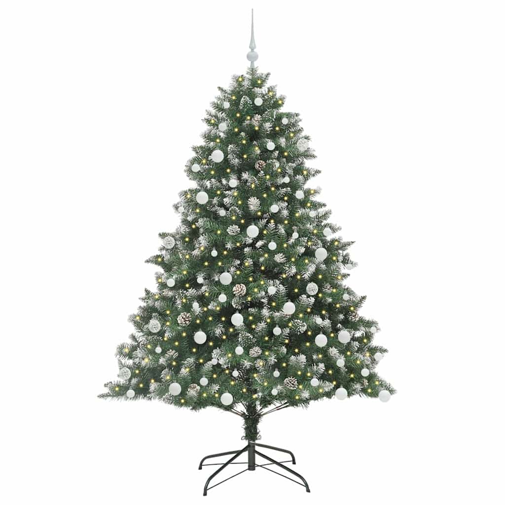 Vidaxl kunstkerstboom met 300 led groen 180 cm pvc en plastic en staal