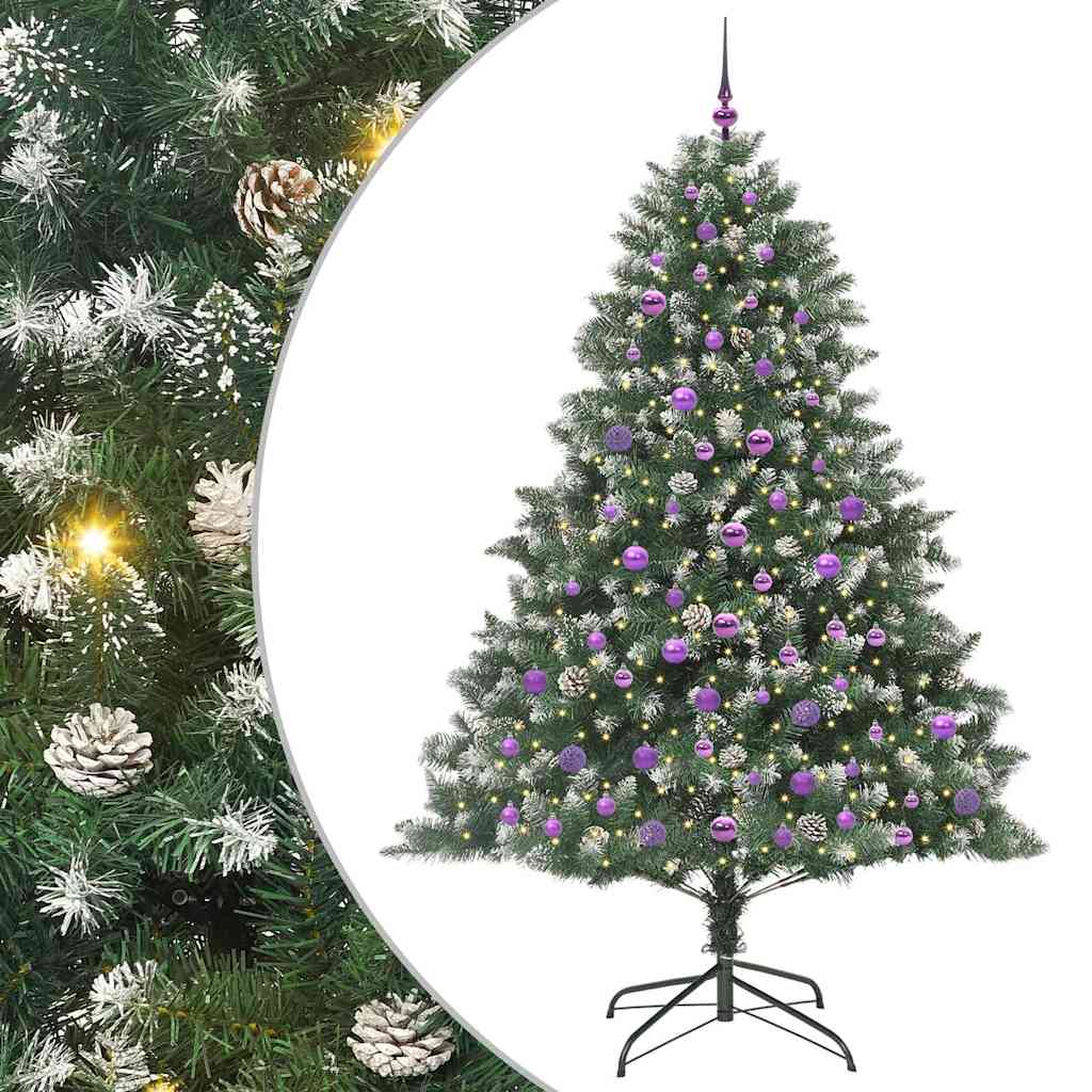 Vidaxl kunstkerstboom met 300 led groen 210 cm pvc en plastic en staal